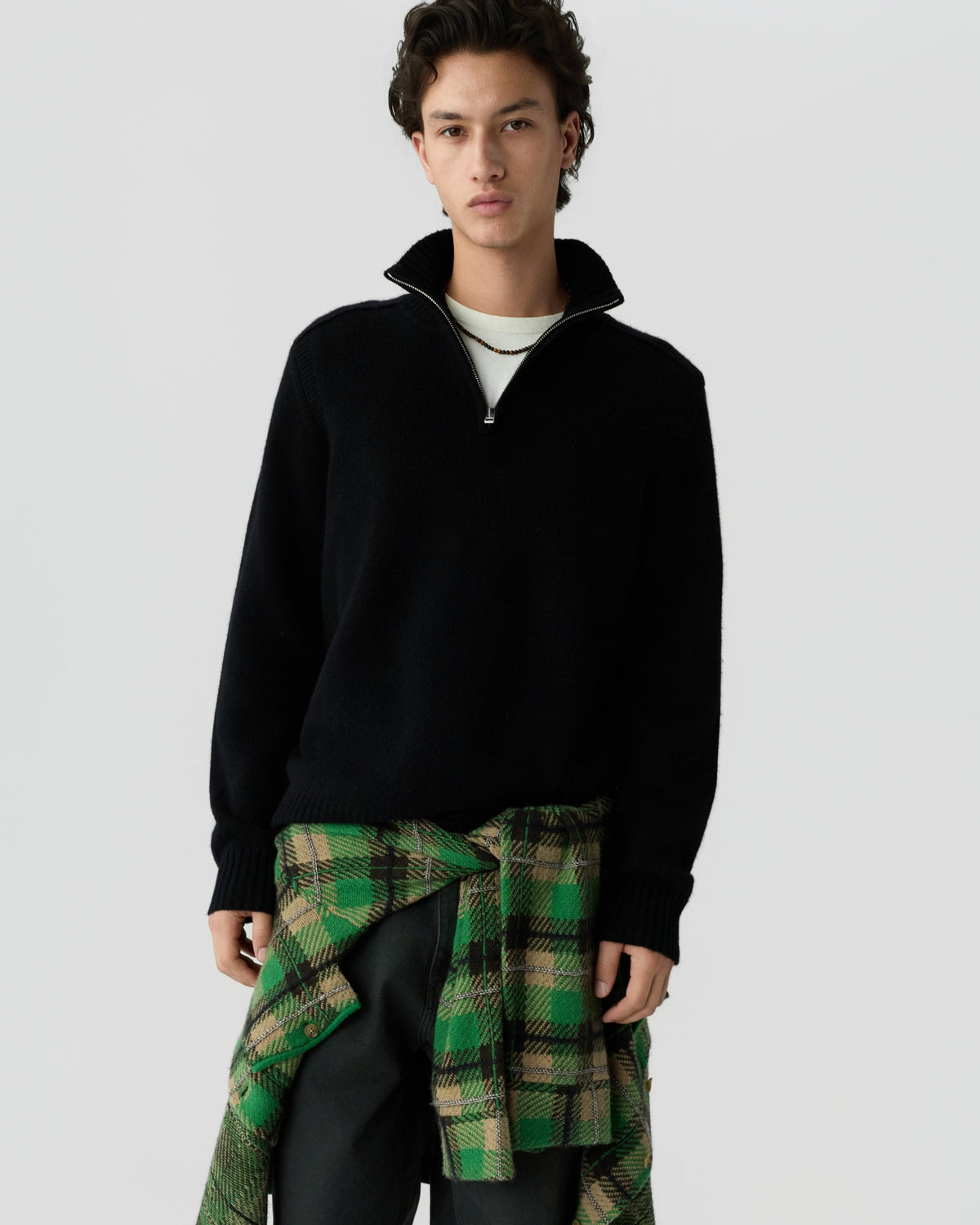 Sweater Half Zip Turtleneck Black