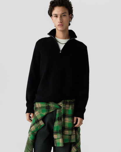 Sweater Half Zip Turtleneck Black