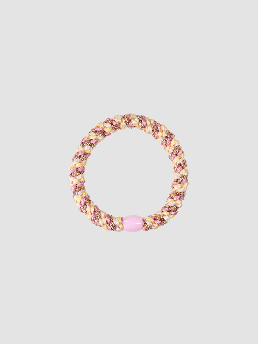 Hair Tie Mix OldPink & Yellow Glitter