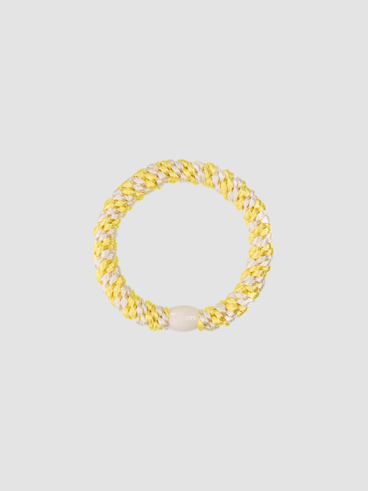 Hair Tie Stripe  Lemon & Ivory