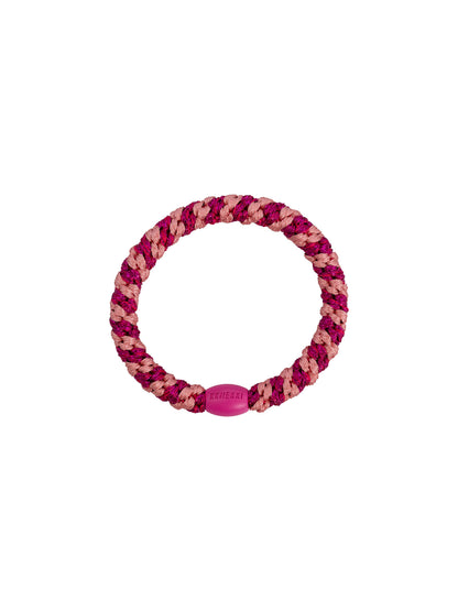 Hair Tie Stripe Rose & Pink Glitter