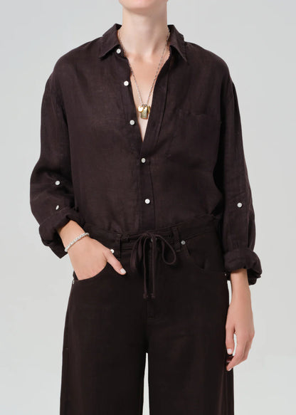 Shirt Kayla Linen Chocolate