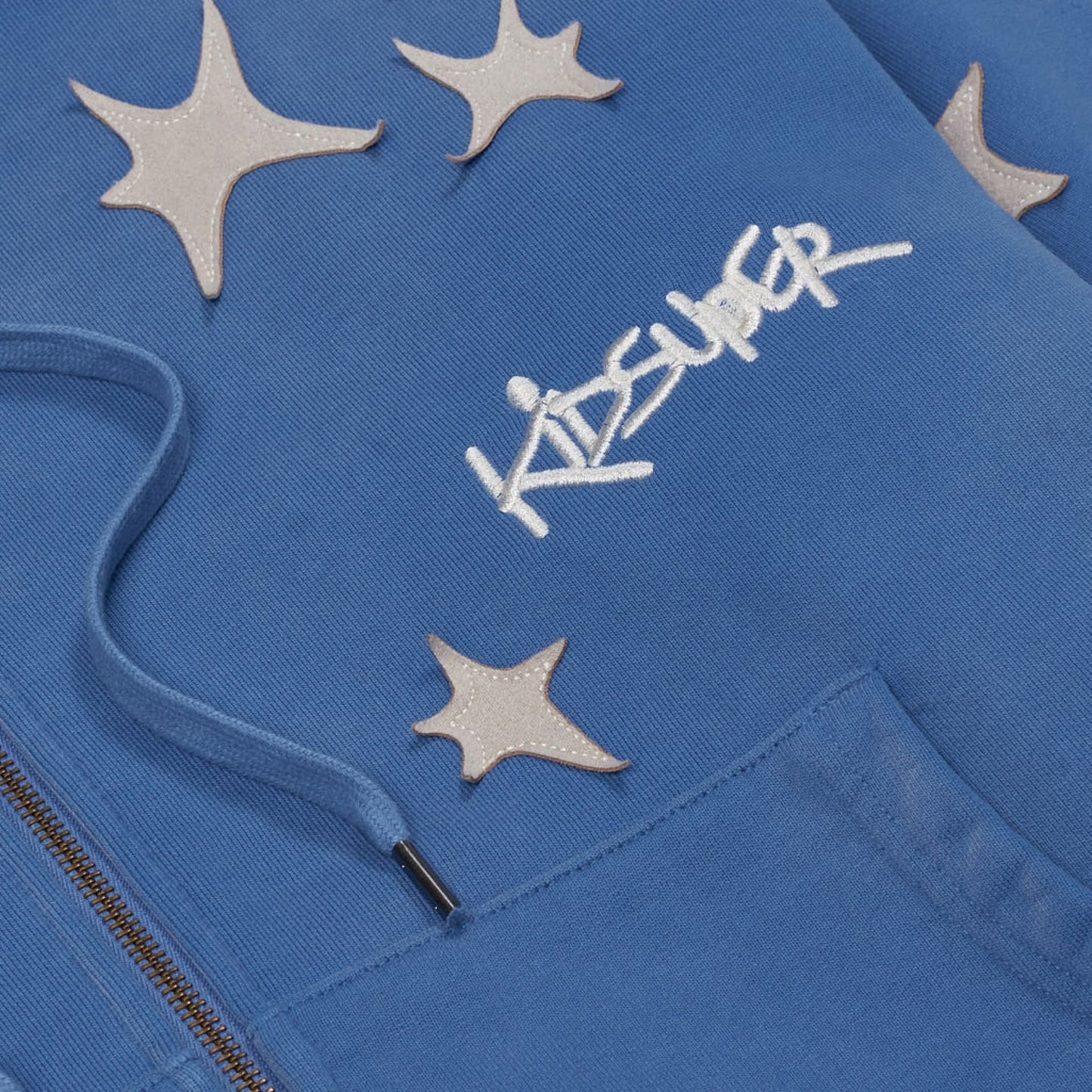 Hoodie Star Patchwork Blue