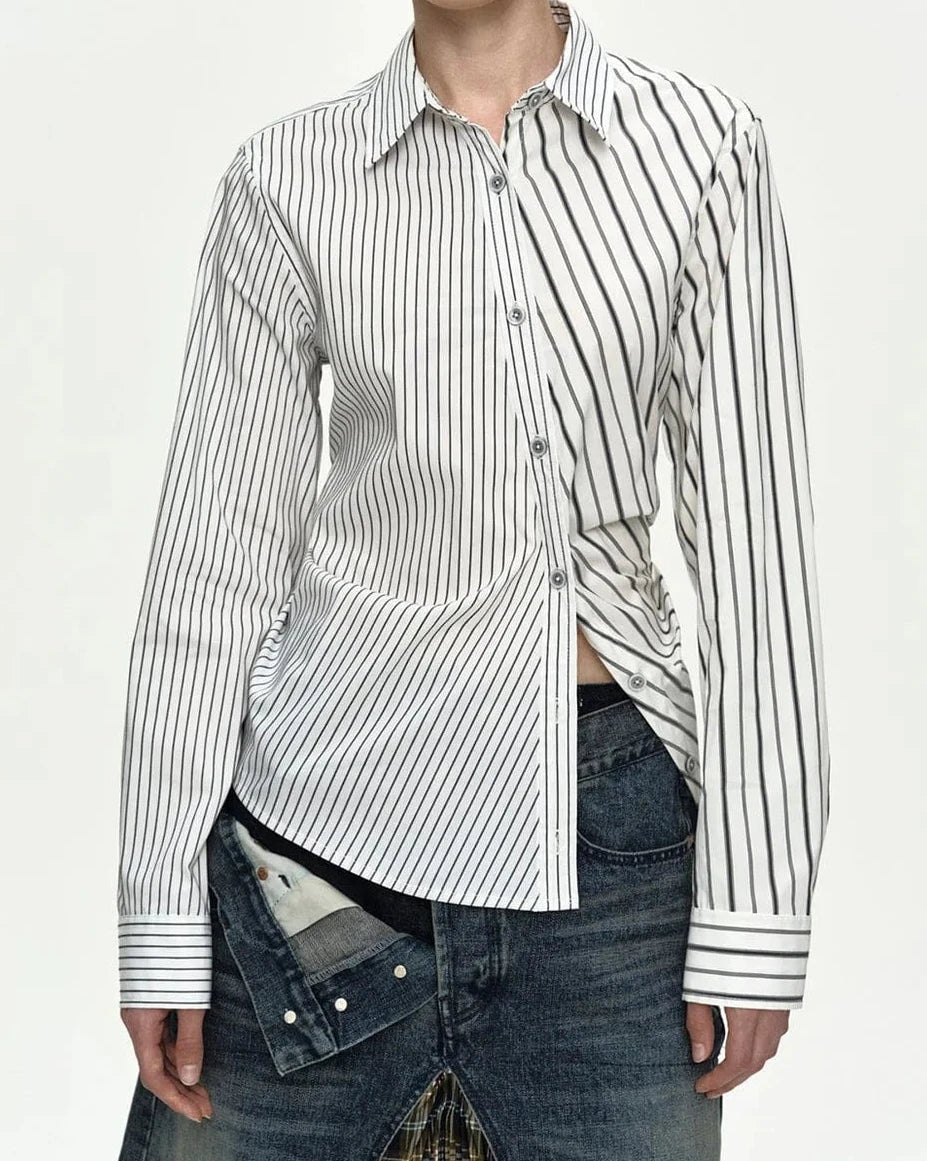Shirt Noa Twist Striped White