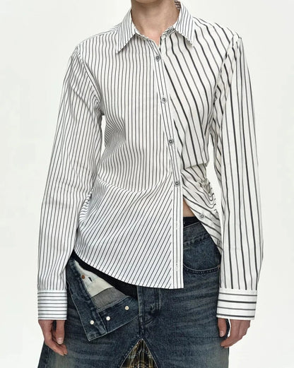 Shirt Noa Twist Striped White