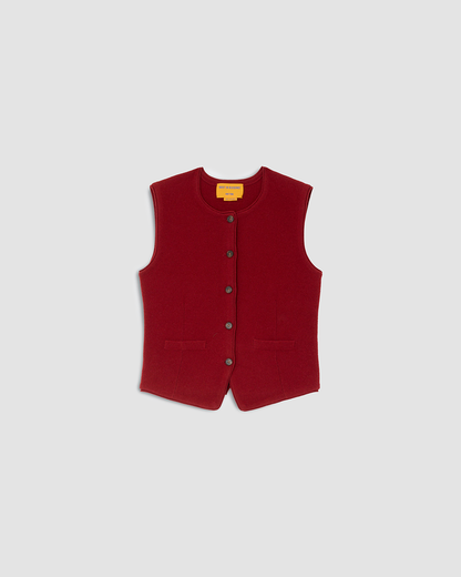Vest Tailored Crew Carmine
