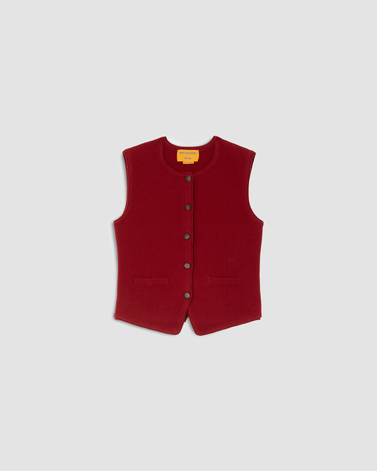 Vest Tailored Crew Carmine