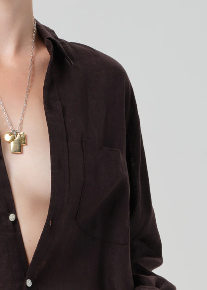 Shirt Kayla Linen Chocolate