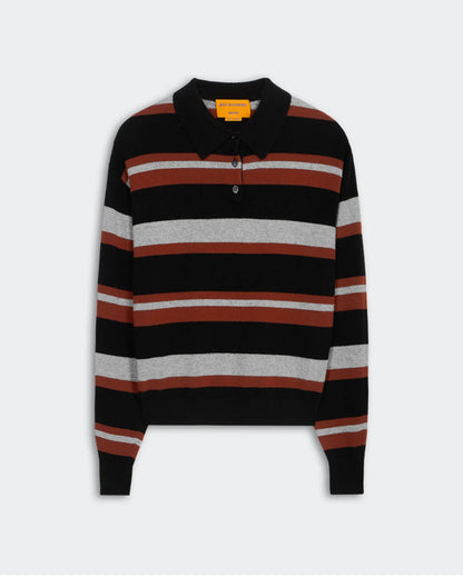 Černý polo svetr Collegiate Stripe