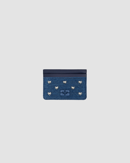 Cardholder Heart Studs Denim