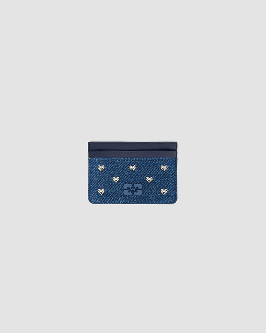Cardholder Heart Studs Denim