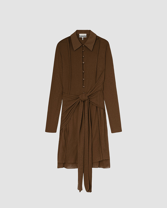 Dress Marl Mesh Tie Brown