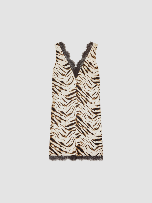 Dress Midi Satin Zebra
