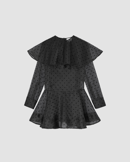 Dress Mini Flocked Organza Black