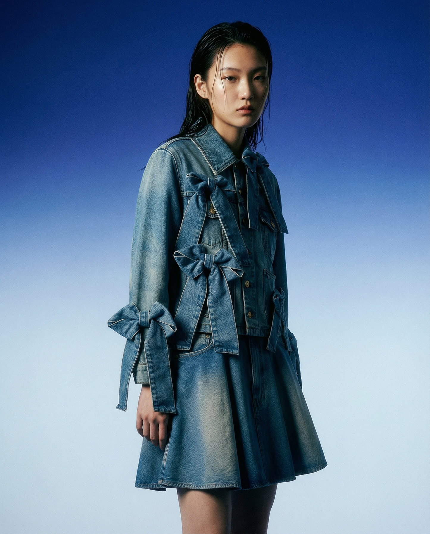 Jacket Bow Rigid Denim Blue