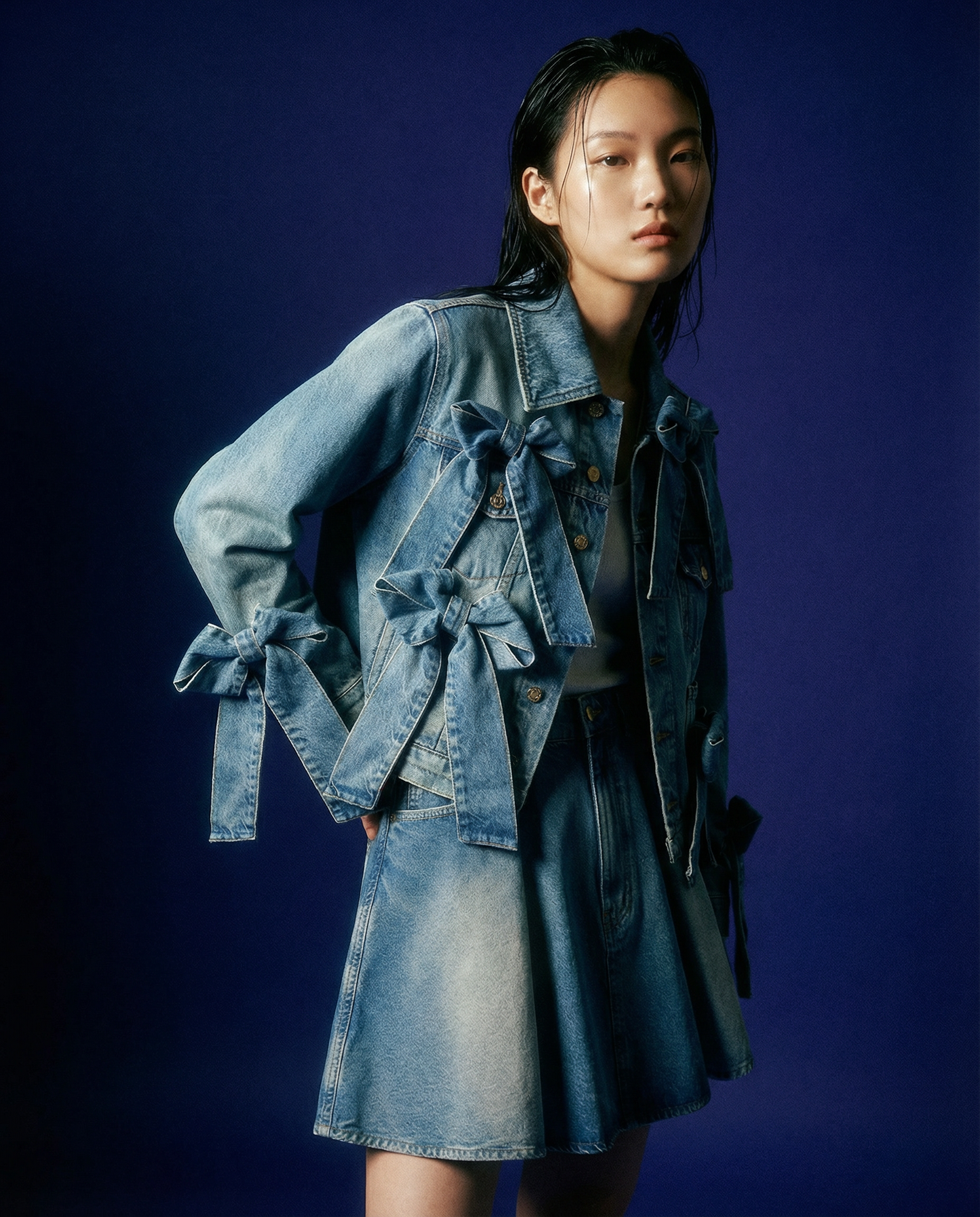 Jacket Bow Rigid Denim Blue