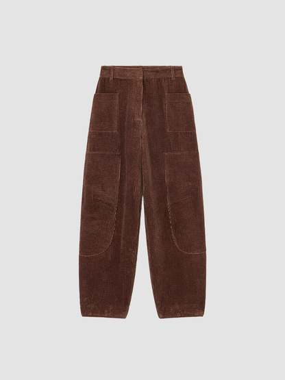 Pants Corduroy Curved Brown