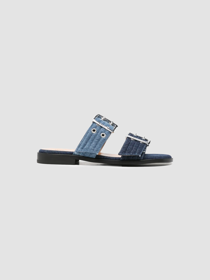 Sandals Buckle Strap Mix Denim