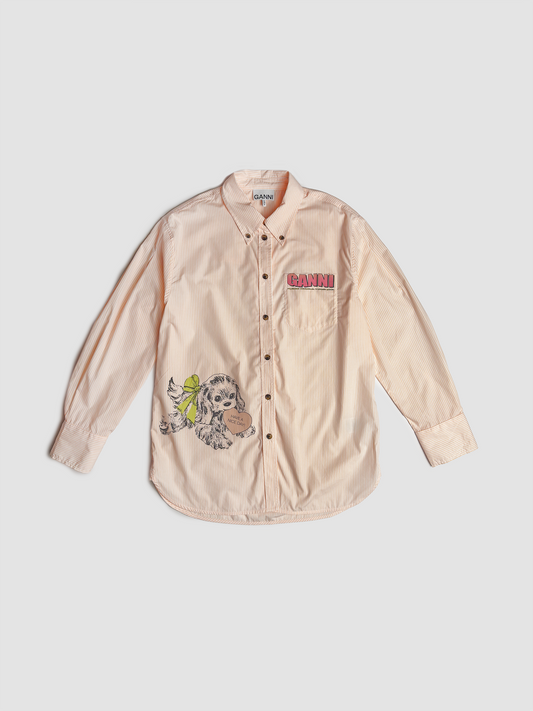 Shirt Cotton Stripe Peach