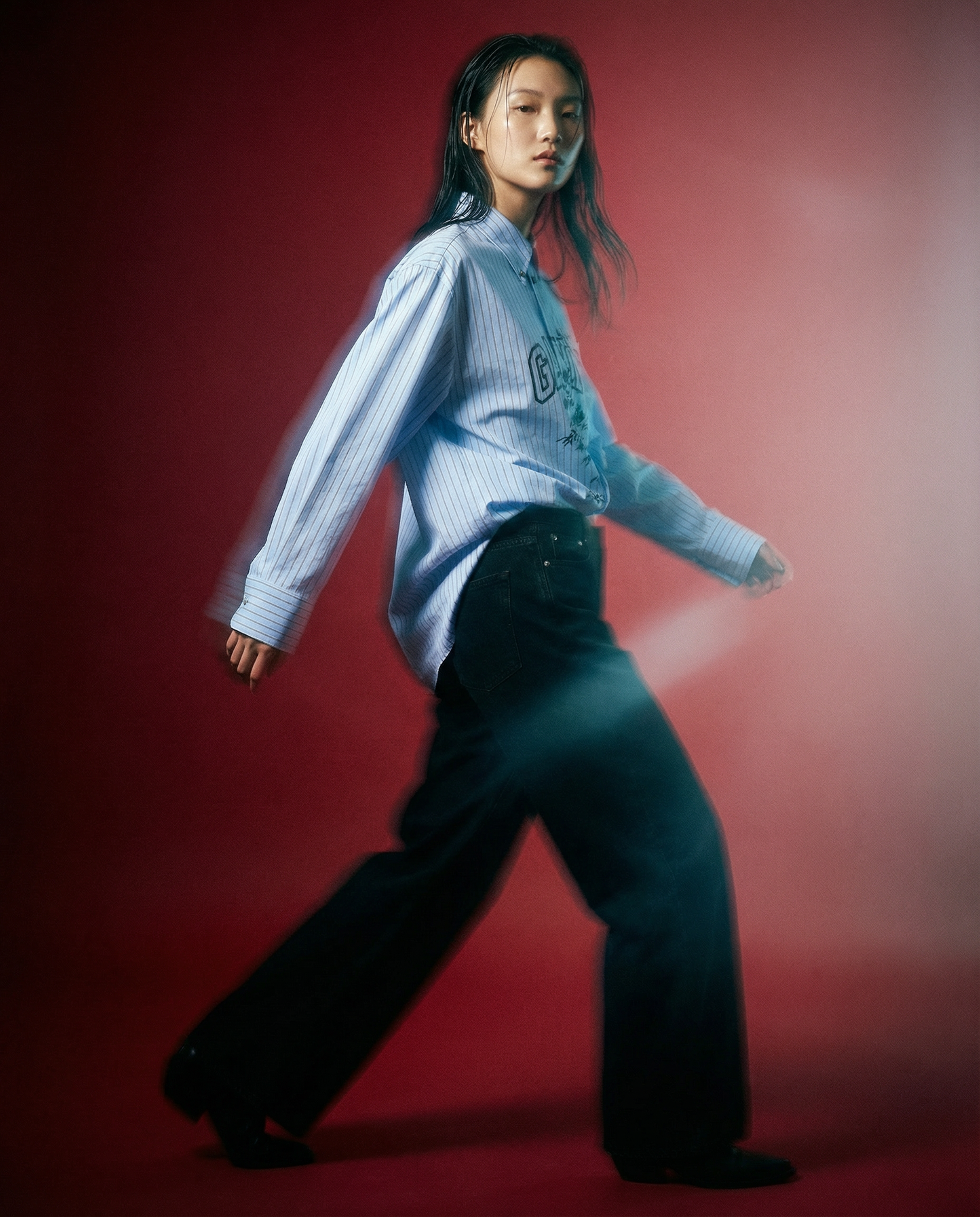 Shirt Stripe Logo Lavender Blue