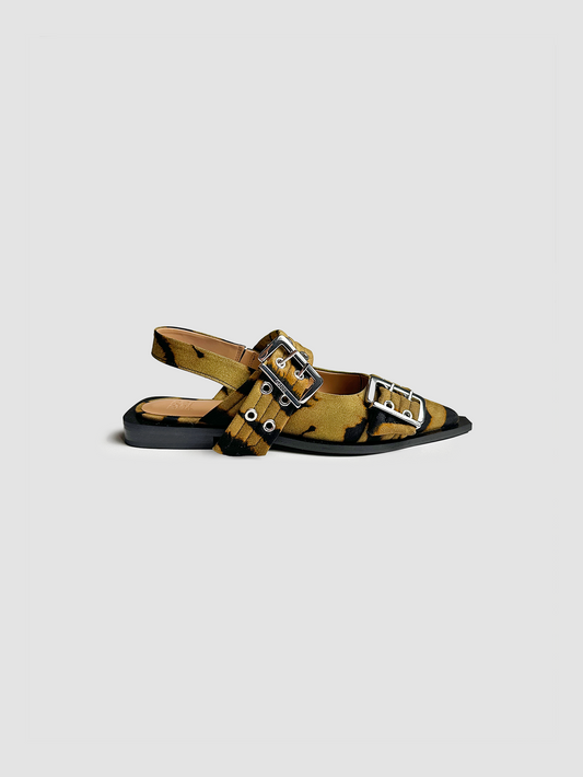 Shoes Buckle Ballerina Zebra