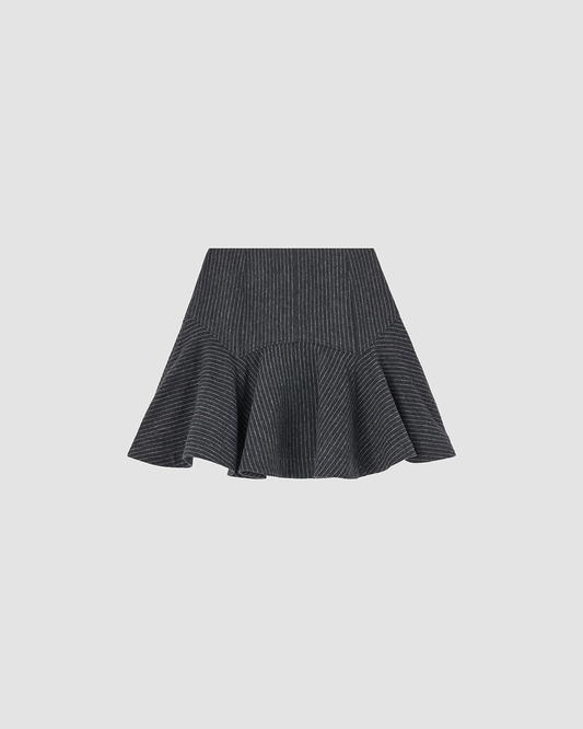 Skirt Mini Pinstripe Grey