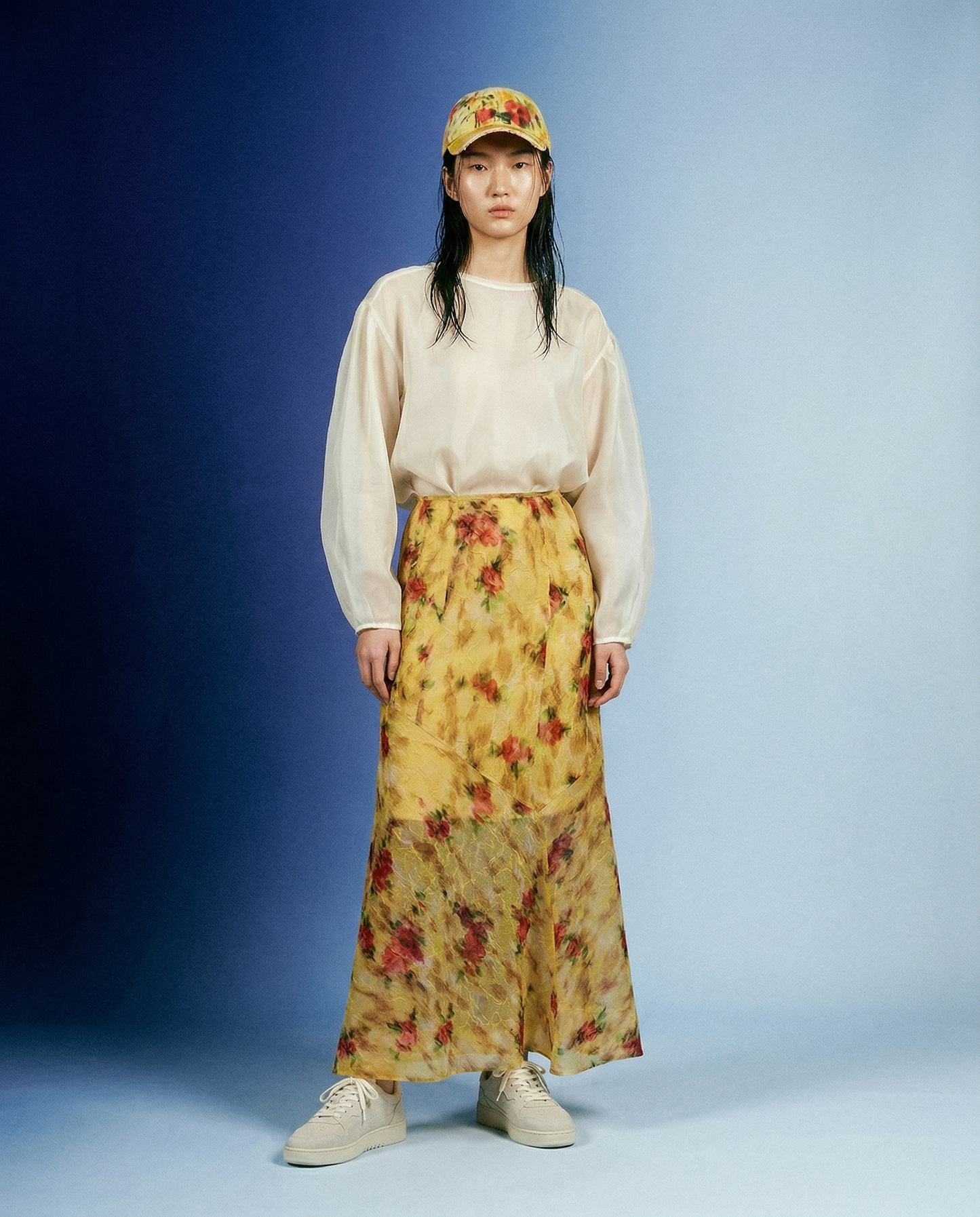 Skirt Shibori Organza Yellow