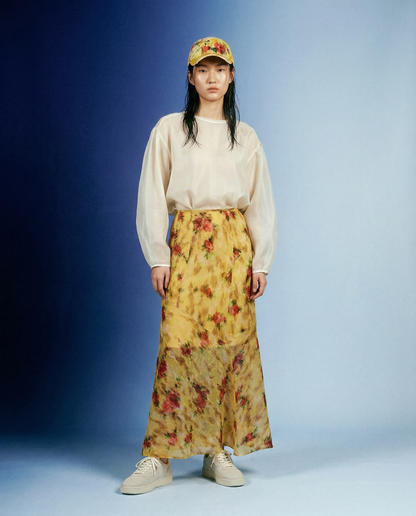 Skirt Shibori Organza Yellow