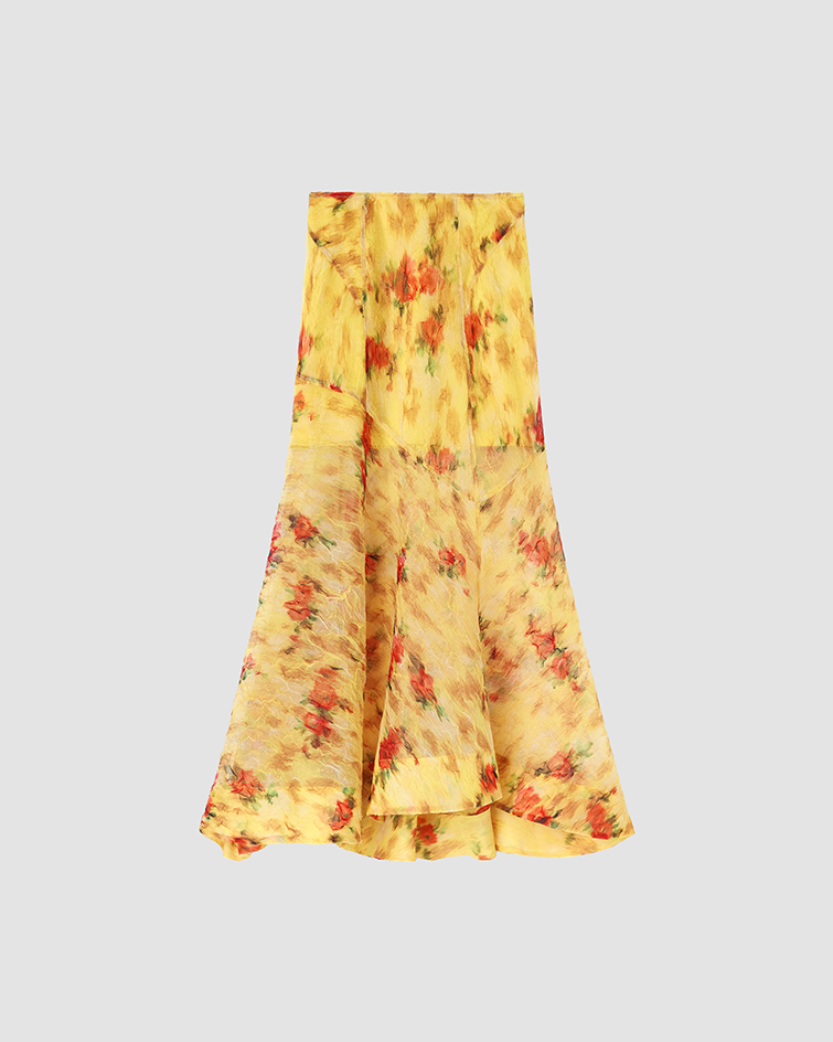 Skirt Shibori Organza Yellow