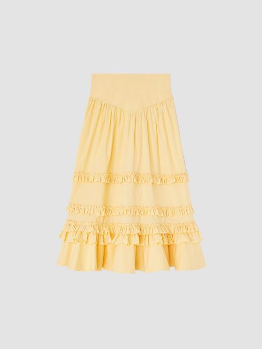 Skirt Tiered Frill Yellow