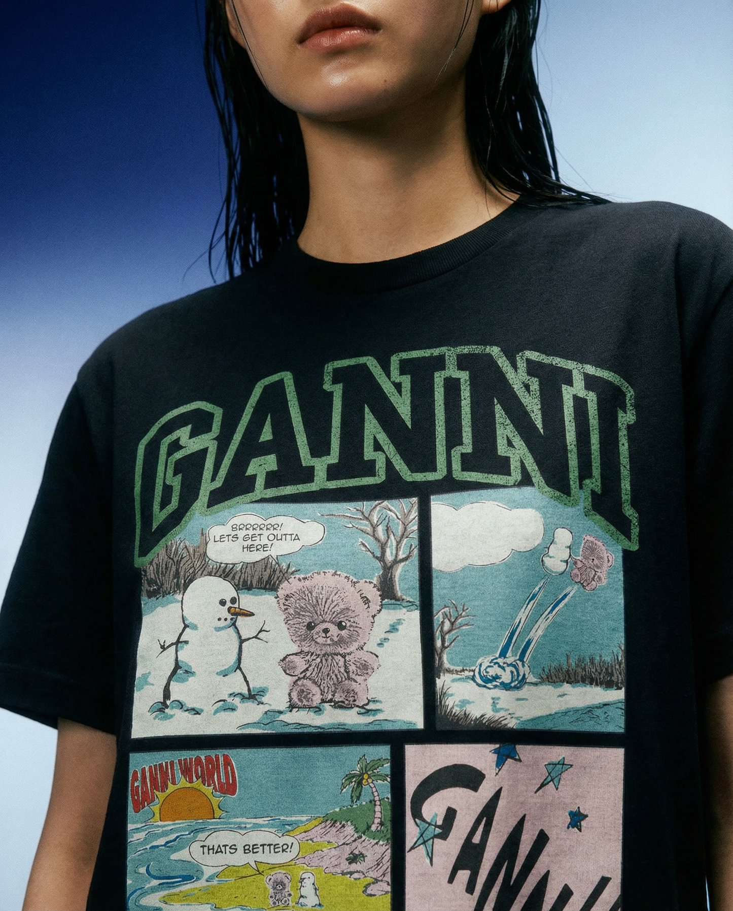 T-shirt Jersey Comic Black