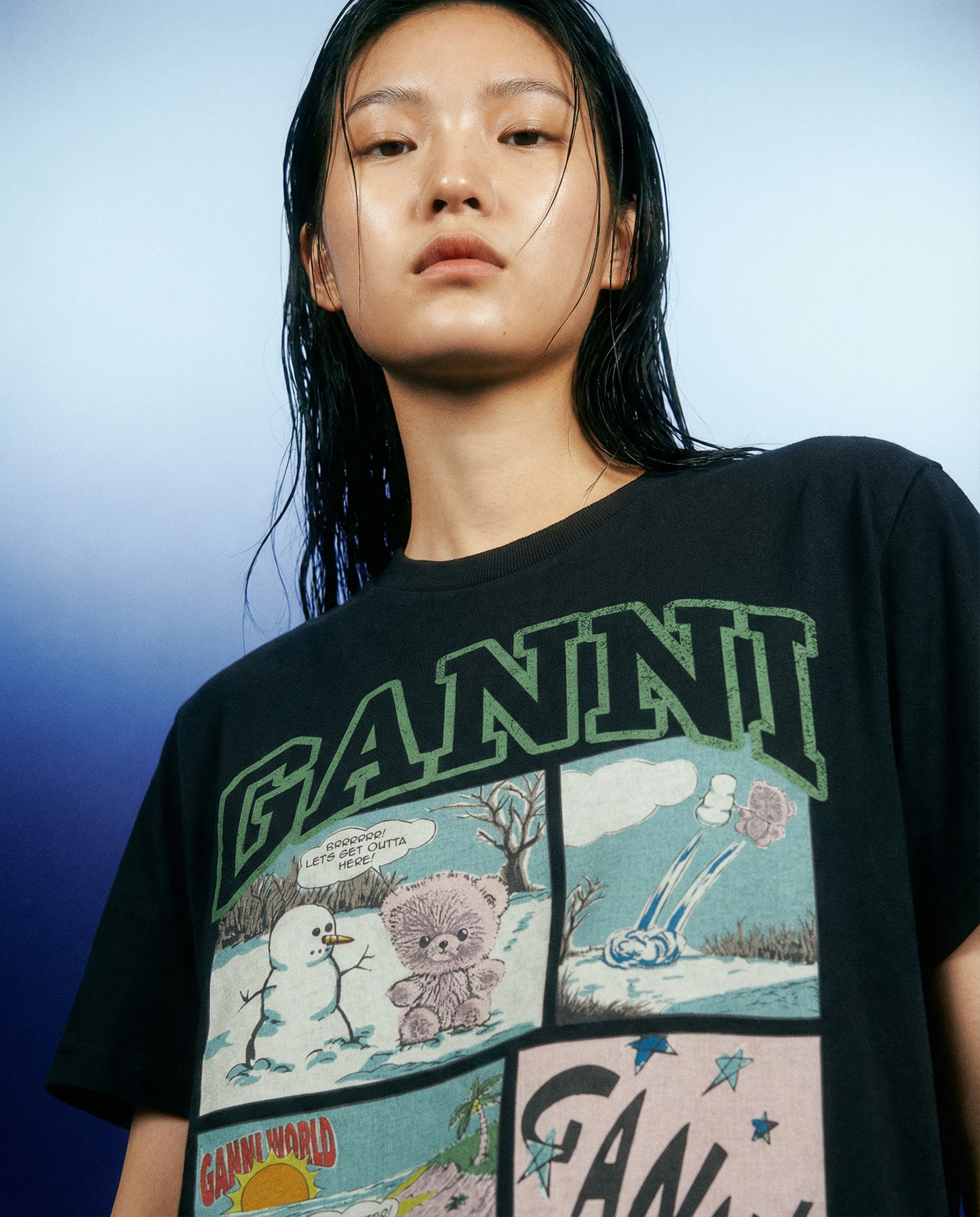 T-shirt Jersey Comic Black