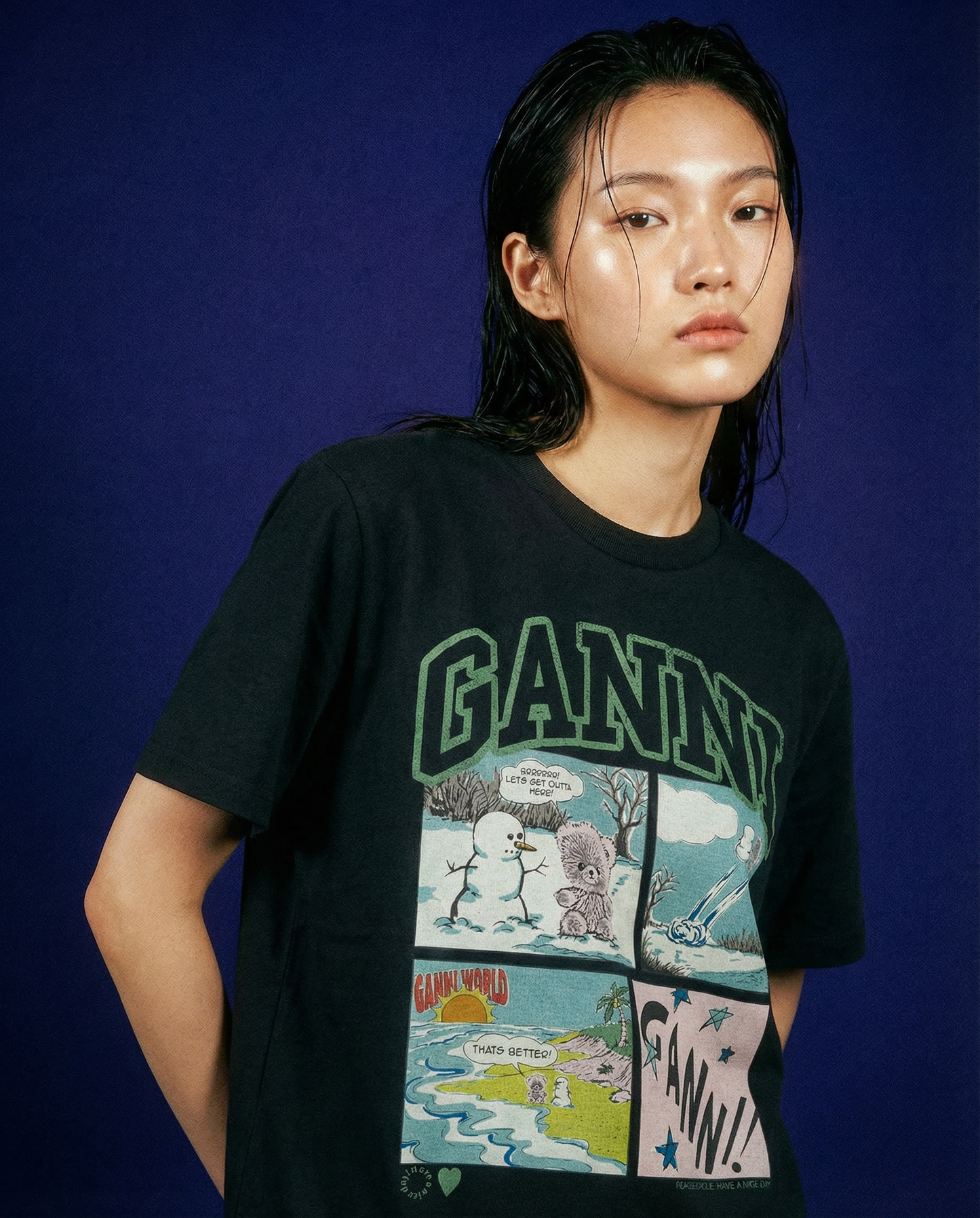 T-shirt Jersey Comic Black