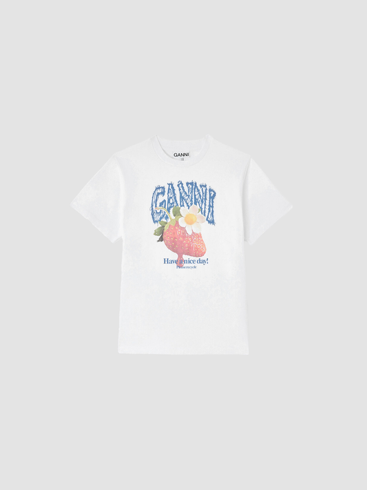 T-shirt Strawberry White