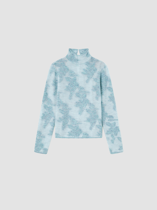 Top Sheer Flower Light Blue