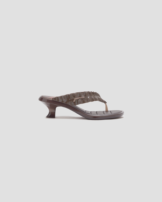 Ganni x Melissa Heels Kitten Thong Brown