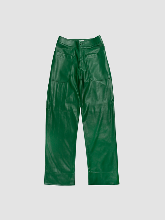 Pants Grate Faux Leather Green