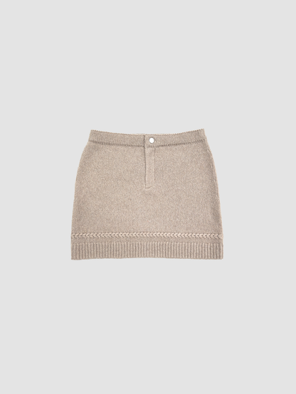 Skirt Jean Mini Taupe