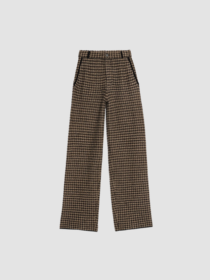 Pants Houndstooth Tailored Black & Dune