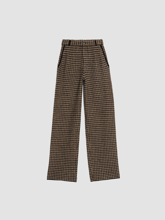 Pants Houndstooth Tailored Black & Dune