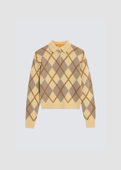 Sweater Collegiate Argyle Polo Butter