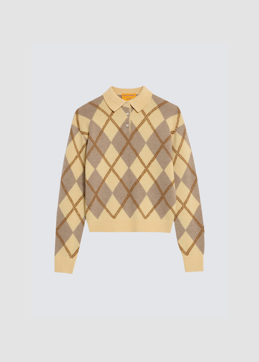 Sweater Collegiate Argyle Polo Butter