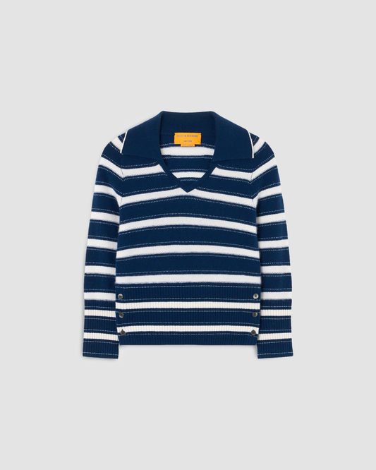 Sweater Polo Port Striped Navy