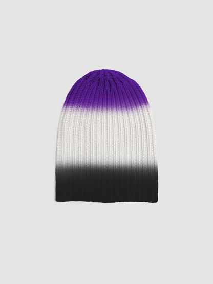 Cashmere Beanie Tricolor Black & Off White & Purple