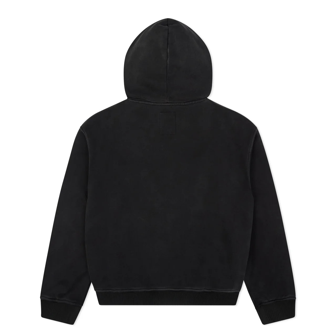 Hoodie Patchwork Face Zip Black