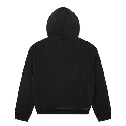 Hoodie Patchwork Face Zip Black