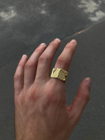 Ring Glyphs Big Goldplated Silver