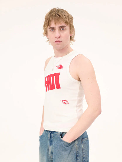 Tank Top Kiss Me I'm Hot White