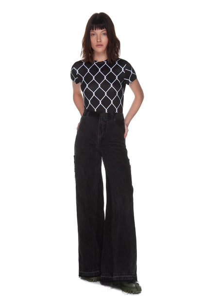 Jeans Reworked Wide Black