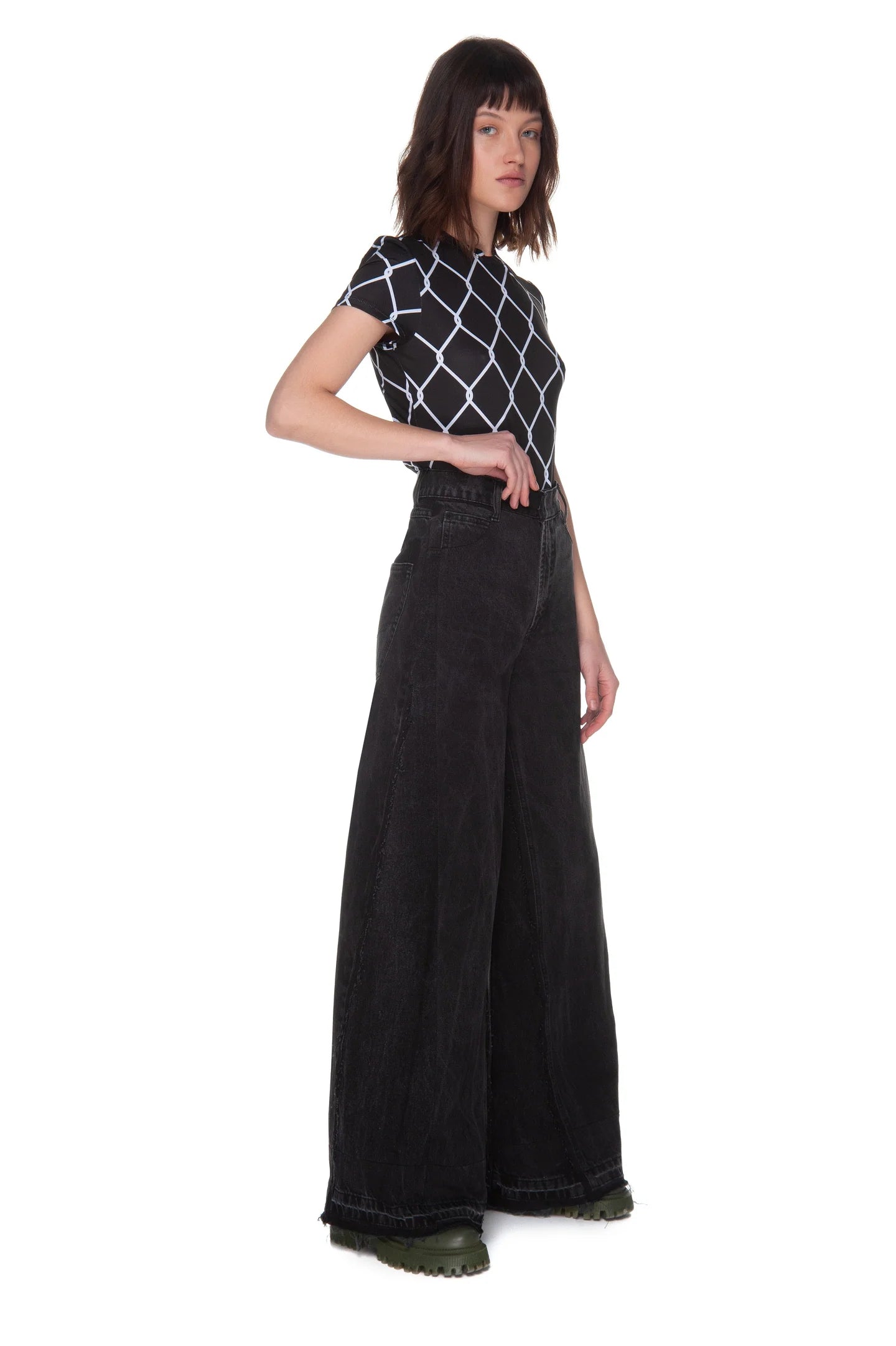 Jeans Reworked Wide Black